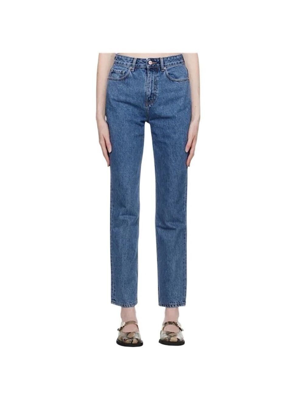 GANNI SWIGY designer rigid organic cotton denim high rise jeans 29